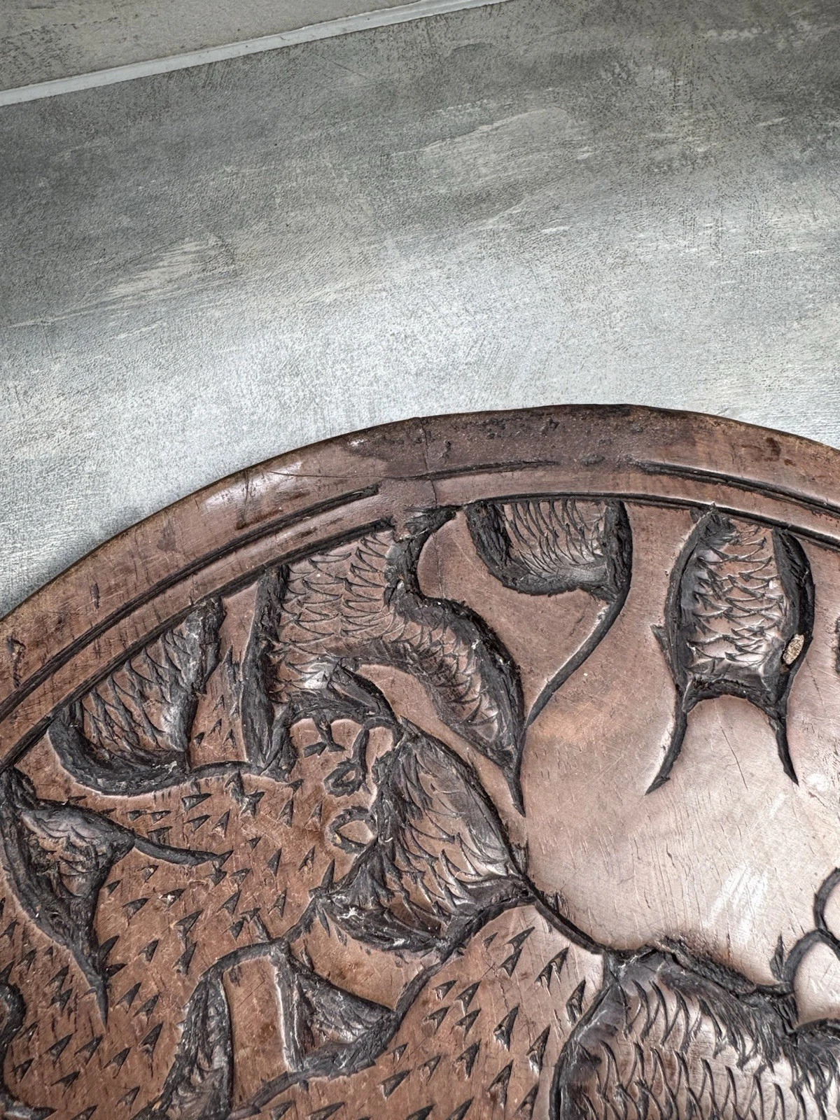 African Hand Carved Wooden Decorative Plate/Platter Double Sided Safari Animals 7