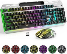 Teclado Y Mouse Inalambrico Gamer Razer Croma Gaming Iluminacion Teclas Para Pc