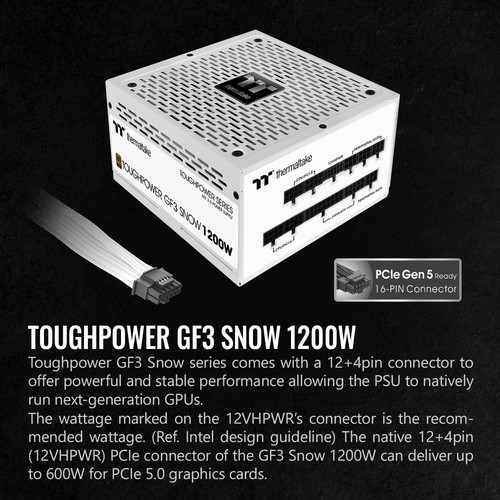 Toughpower GF3 Snow Edition 1200W 80+ Gold Full Modular SLI/Crossfire Ready A... - 第 4/6 張圖片
