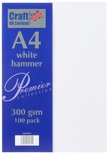 A4 Hammered Card, White, Pack of 100 sheets 300gsm- Free Delivery
