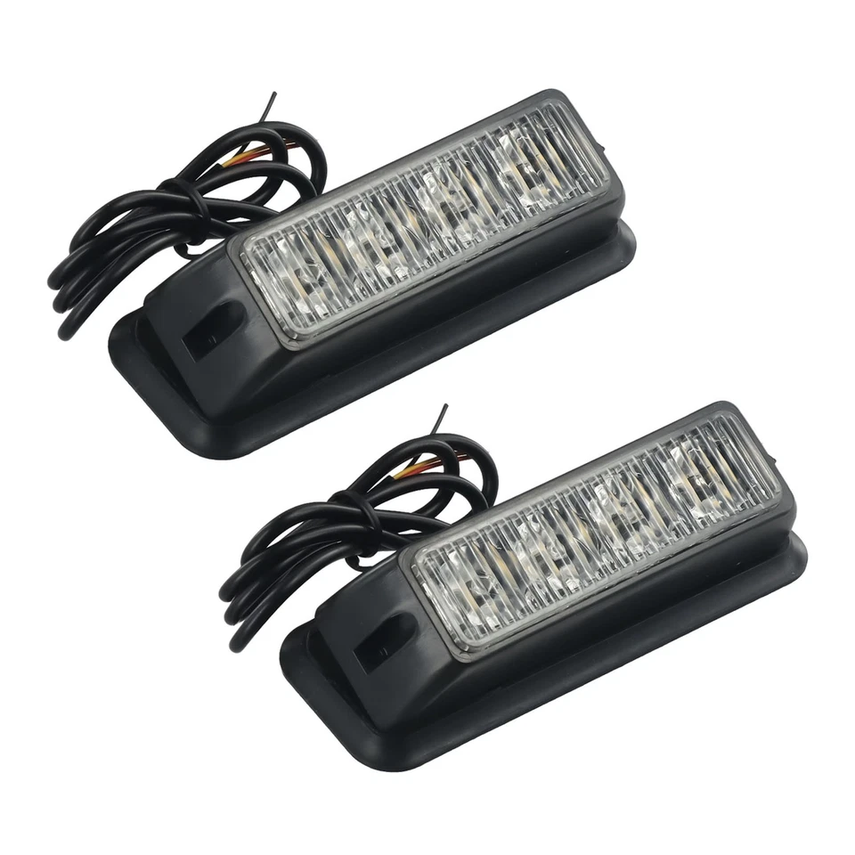 Car Light LED Car Flash Light 2pcs 12-24V 4 LED Car Strobe Flash Light - Image 2 of 4