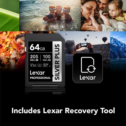 Lexar Professional SILVER PLUS SDXC UHS-I Card V30 160MB/s Read Speed 64GB 4Pack - Picture 8 of 8