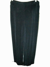 CHICOS TRAVELERS NAVY BLUE LIQUID FABRIC WIDE LEG PULL ON PANT SZ 2 EXC COND 