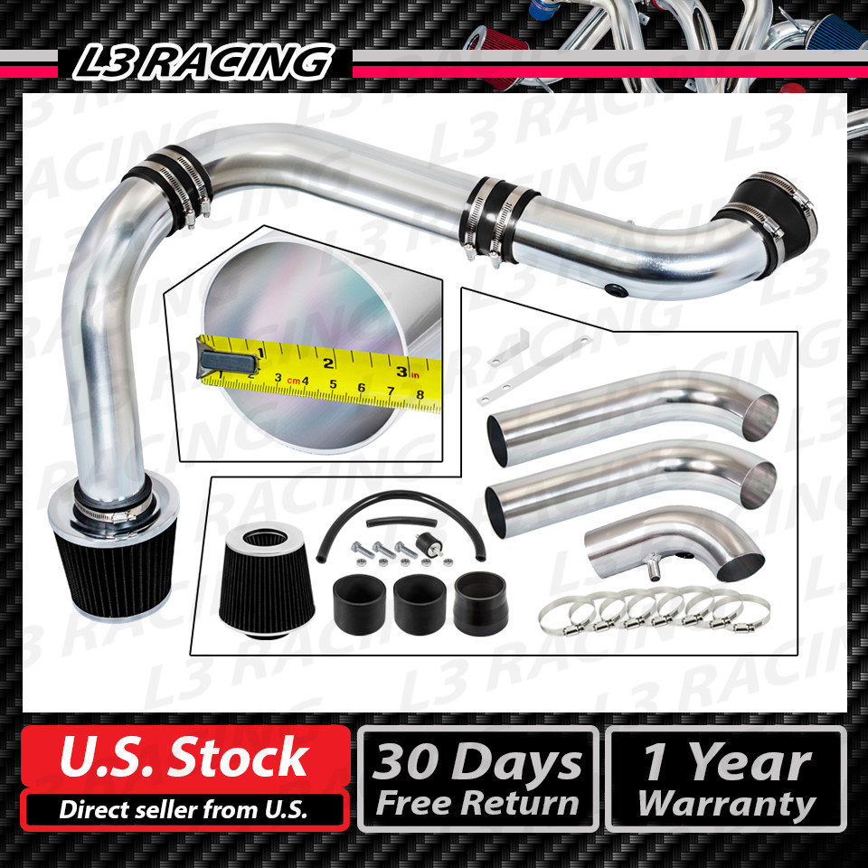 BLACK COLD AIR INTAKE KIT + DRY FILTER FOR DODGE 02-10 RAM 1500 3.7L V6