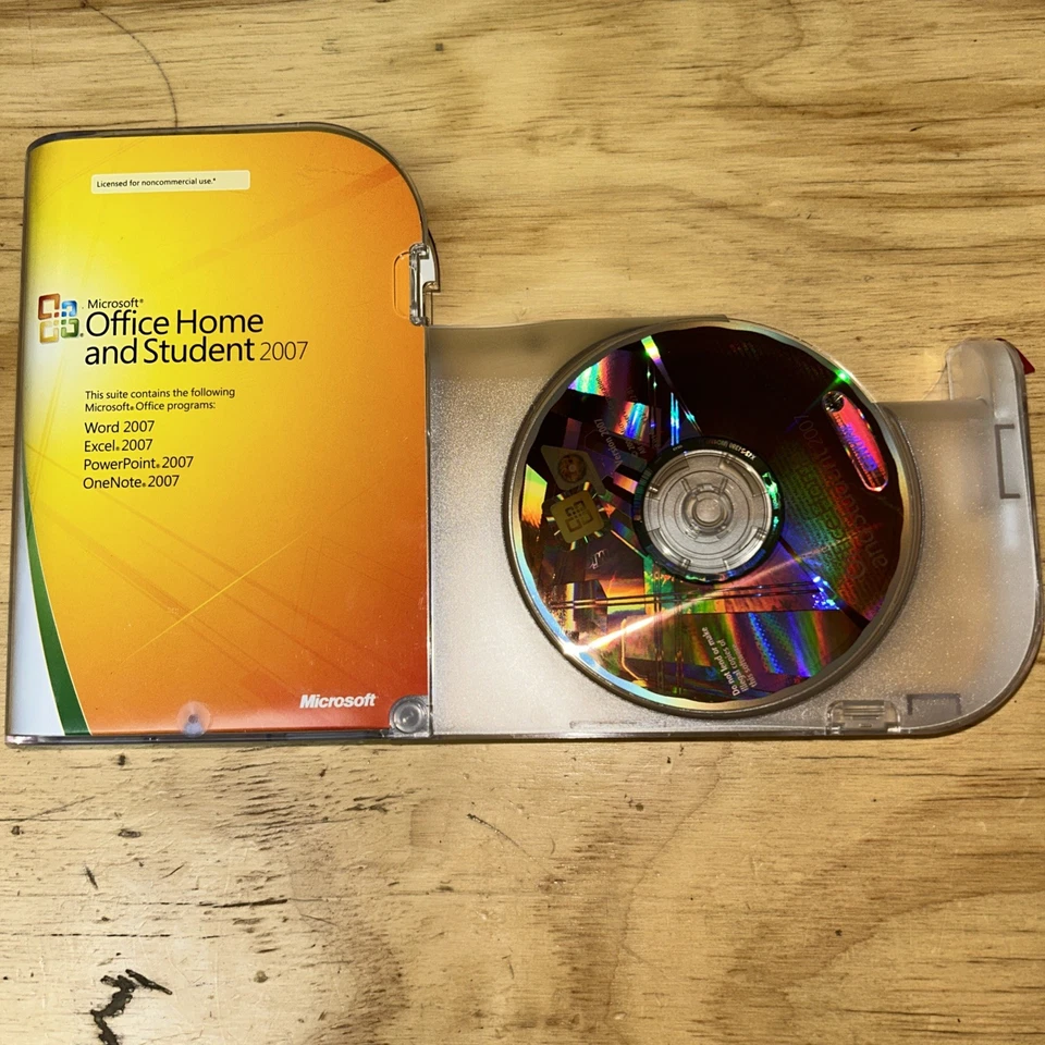 Microsoft MS Office 2007 Home & Student GENUINE Disc & Product Key w/ Case - Image 3 of 3