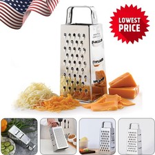 Kitchen Stainless Steel 4-Sided Box Food Grater Vegetable Cheese Slicer Shredder