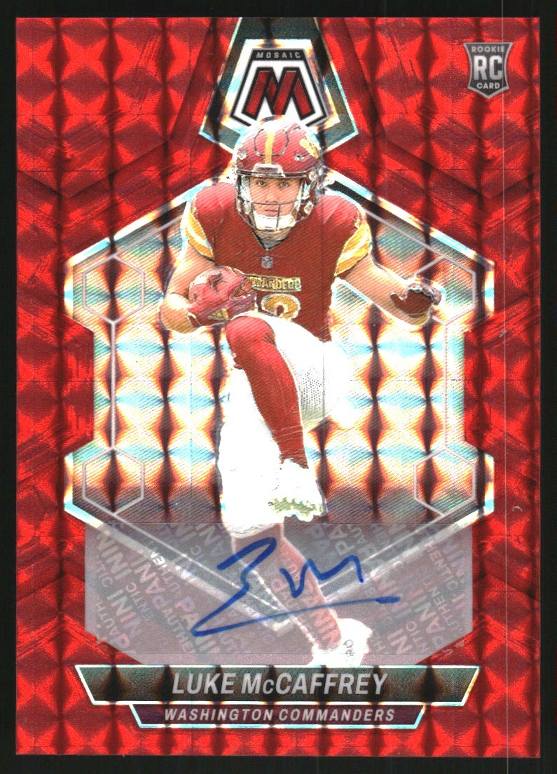 2024 Panini Mosaic Rookie Autographs Mosaic Red #376 Luke McCaffrey /199 - FB