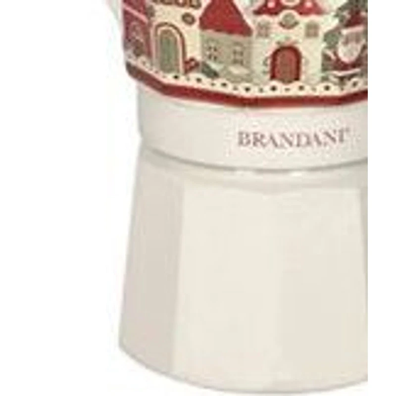 Caffettiera Moka 1 Tazza BRANDANI Villaggio in Festa Avorio Natale Alluminio, fotografia 5 di 9