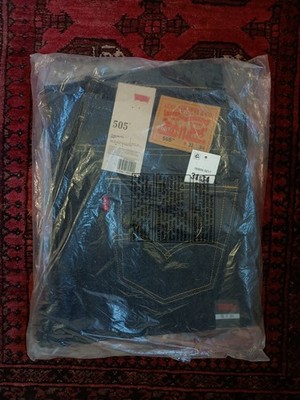 Levis 505 mens indigo blue jeans W31 L34 unworn with tags still in bag