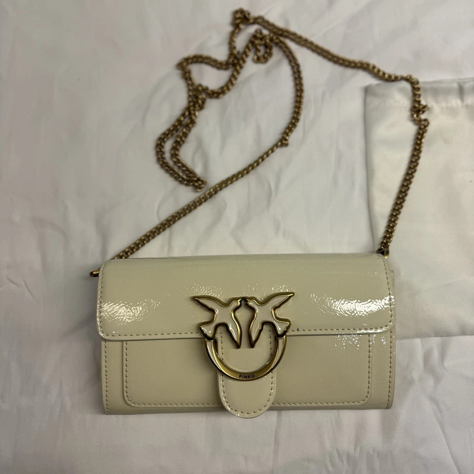 Pinko Glossy wallet with shoulder strap with bird buckle - Image 4 of 4