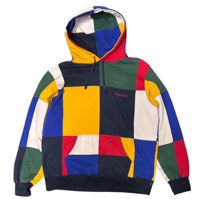 F/W 2017 Supreme Patchwork Hoodie Size Large FW17 100% Authentic