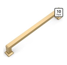 Amerdeco 10 Pack Champagne Bronze Cabinet Pulls 8.8" Hole Centers Kitchen Open