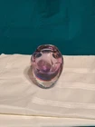 Mandruzzato Murano Glass Vase Sommerso Faceted Pink Purple Block Italy Vintage