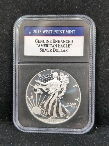2013 W AMERICAN EAGLE SILVER Enhanced COIN .999 Fine Silver Unc 7268