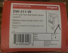 Wattstopper DW-311-W Occupancy Sensor White Wall Switch 0-10V Dual Tech 120/277V
