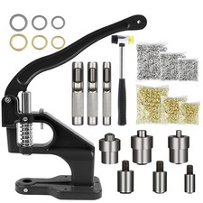 Hand Press Heavy Duty Eyelet Grommet Machine Punch Tool, Hole Punch Kit with ...