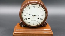 Vintage Comitti of London Mantel Clock — Mahogany, Barrell Clock - Bell Strike