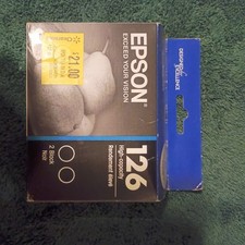 Genuine New Epson 126 Black Ink Cartridges 2 Pack Exp 06/21 Stylus Workforce