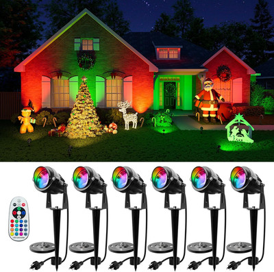 6 Pack Color Change Spotlights for Decor Lighting 120V Remote Waterproof Plug-in