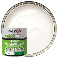 Zinsser Perma White Matt Mould Resistant Paint 2.5L Interior Bathroom Walls New