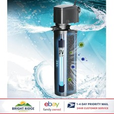 Double Filtration Aquarium Filter with UV Light for Freshwater  Saltwater