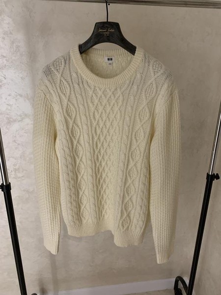 Men Uniqlo Sweater Beige 42 / XL / 50