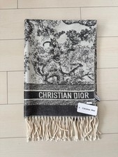 Christian Dior Novelty Skinny Scarf Gray New with Tag
