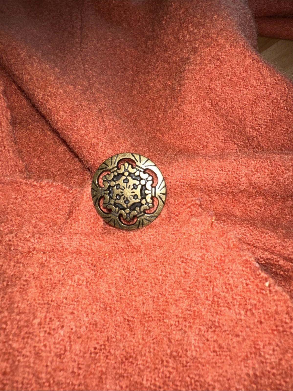 Spanner Wool Coat Orange Medium Quality Jacket  C… - image 3