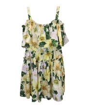 Dolce & Gabbana Floral Off-The-Shoulder Mini Dress In Print Cotton Wome Size 42