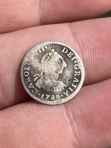 RARE 1780 1/2 Reale Spanish Colonial Silver Old Coin Mexico Mint Pirate Gold Era