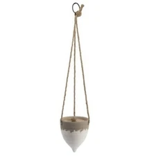 Jute Hanging Planter (8.5")Storied Home: Indoor Bohemian Stoneware,Ceiling Mount