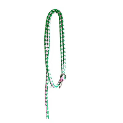 Geflochtenes Führstrick mit Karabinerhaken Handarbeit Nylon Pferdeleine mit Metallkarabiner - Bild 1 von 4