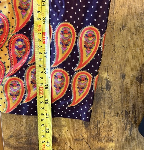 Maxi gonna arazzo paisley psichedelico vintage anni 60/70 vita media 26” foderata in raso - Foto 9 di 10