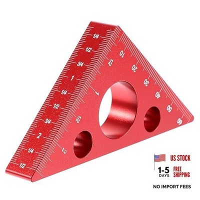 Ymapinc High-Precision Thickened Triangle Ruler Layout Measuring, 45/90 Red
