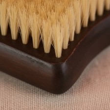 Natural Bristle Bath Brush Anti-Slip Grip Dry Brushing Body Brush Bamboo Handle