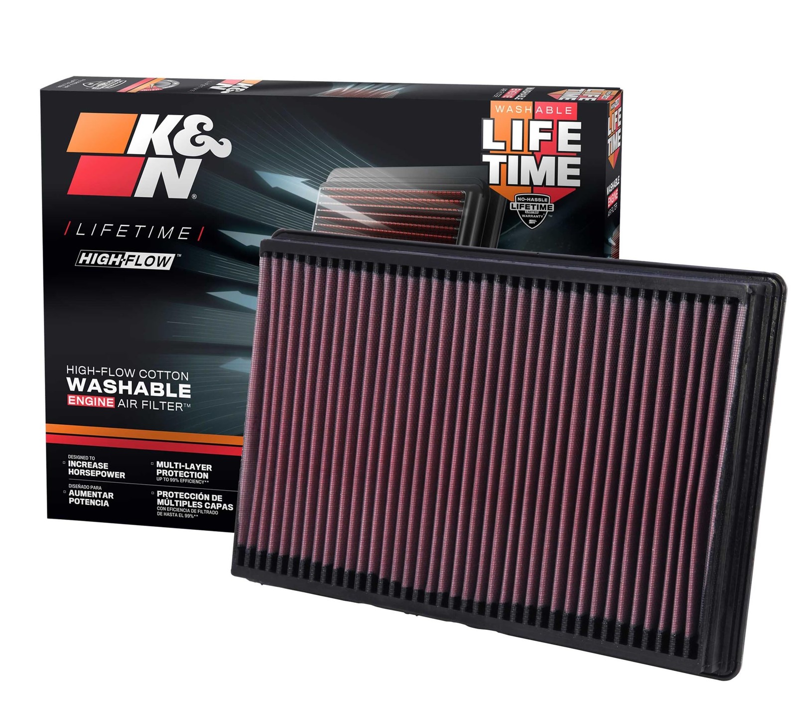 K&N Drop-In Air Filter for 02-10 Dodge Ram 1500/2500/3500 3.7/4.7/5.7L