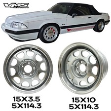 10 Hole Drag Racing Wheels 15x10 15x3.5 5x114.3 For Fox Body Ford Mustang Silver