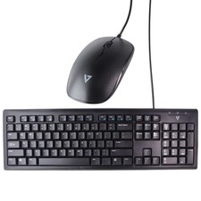 V7 USB Wired Full Size Keyboard and Mouse Combo - Black CKU200US