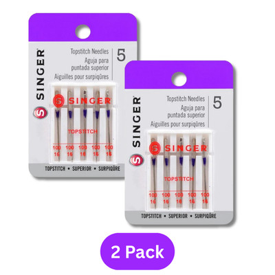 Singer Topstitch Needles 100/16 2 Pack Universal Sewing Machine 10 Pc