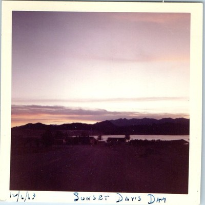 1963 Sunset Davis Dam Colorado River Lake Mohave Laughlin AZ NV Snapshot Photo