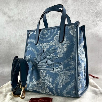 ETRO Love Trotter 2024 Floral Leather Handbag 2-Way Petasos Swarovski Used
