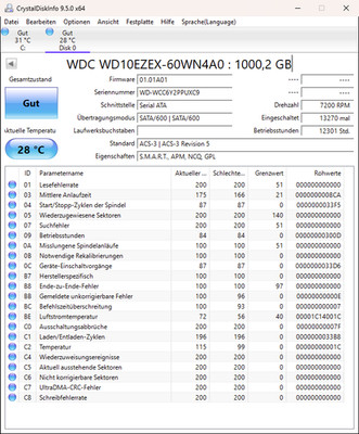 Western Digital WD Blue 1TB SATA 6Gb/s 7200rpm Festplatte (WD10EZEX)