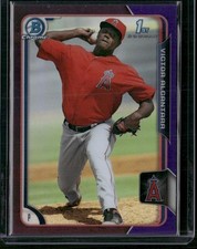 2015 Bowman #BCP128 Victor Alcantara Chrome Prospects Purple Refractors #/250