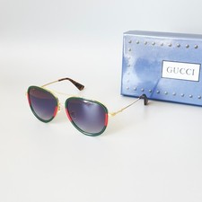 Gucci GG0062S Aviator Sunglasses Gold Frame Gray Gradient Lens New Box
