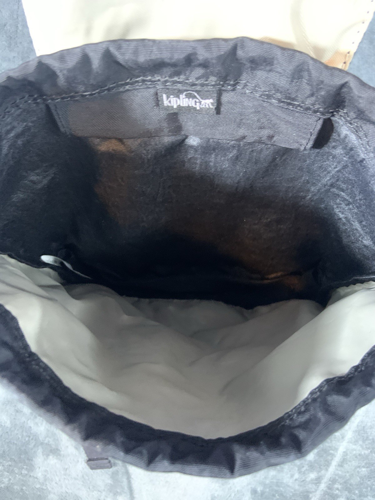 Vtg Kipling Black Mini Backpack Drawstrings - image 5