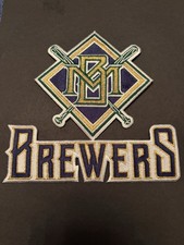 Milwaukee Brewers 90s Logo And Text Large Baseball Patch
