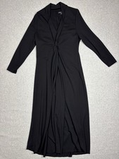 Soft Surroundings Twist Front Maxi Dress Black Ponte Knit Long Sleeve Petite L