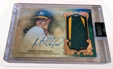 Matt Chapman 2021 Topps Dynasty Hard Auto Patch Enclosed Baseball Card /10