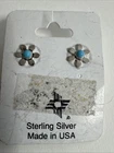 Sterling Silver 925 Native American Navajo Floral Stud Earrings Made In The USA