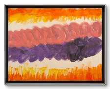 Original Art 14x11 Canvas Expressionism Pink and Purple Between the Fire